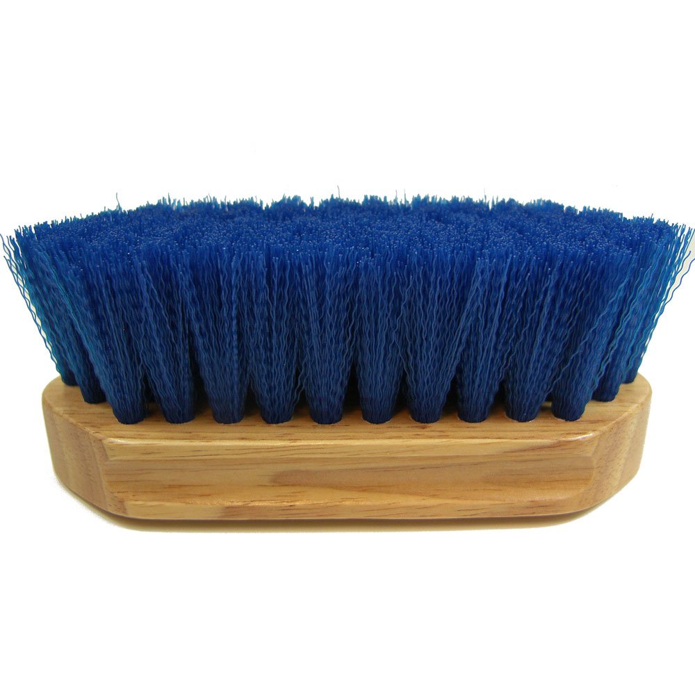 Intrepid International Horse Brush, 6-1/4 Pony Brush w/Wood Handle & Nylon Bristles, for Horse Grooming Kit, Livestock Brush, Ho