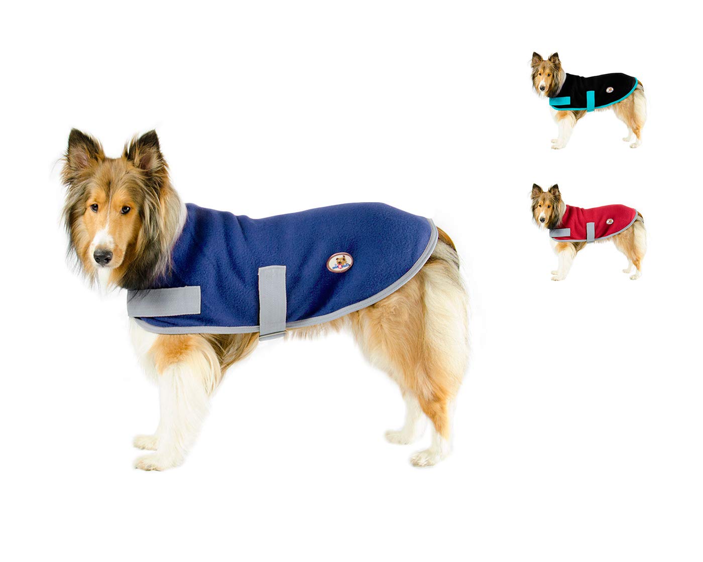 CuteNFuzzy Fleece Dog Blanket Coat, 24", Navy