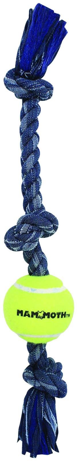 Mammoth 20-Inch 3-Knot Denim Tug Rope With 3-Inch Ball, Medium