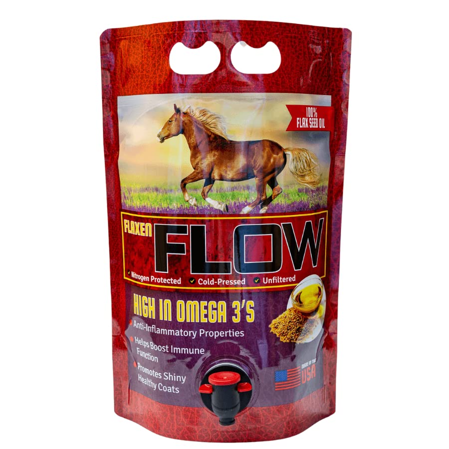 Flaxen Flow 3 L, 100% Flax Seed Oil for Horses, Rich in Omega-3 and Omega-6 Fatty Acids