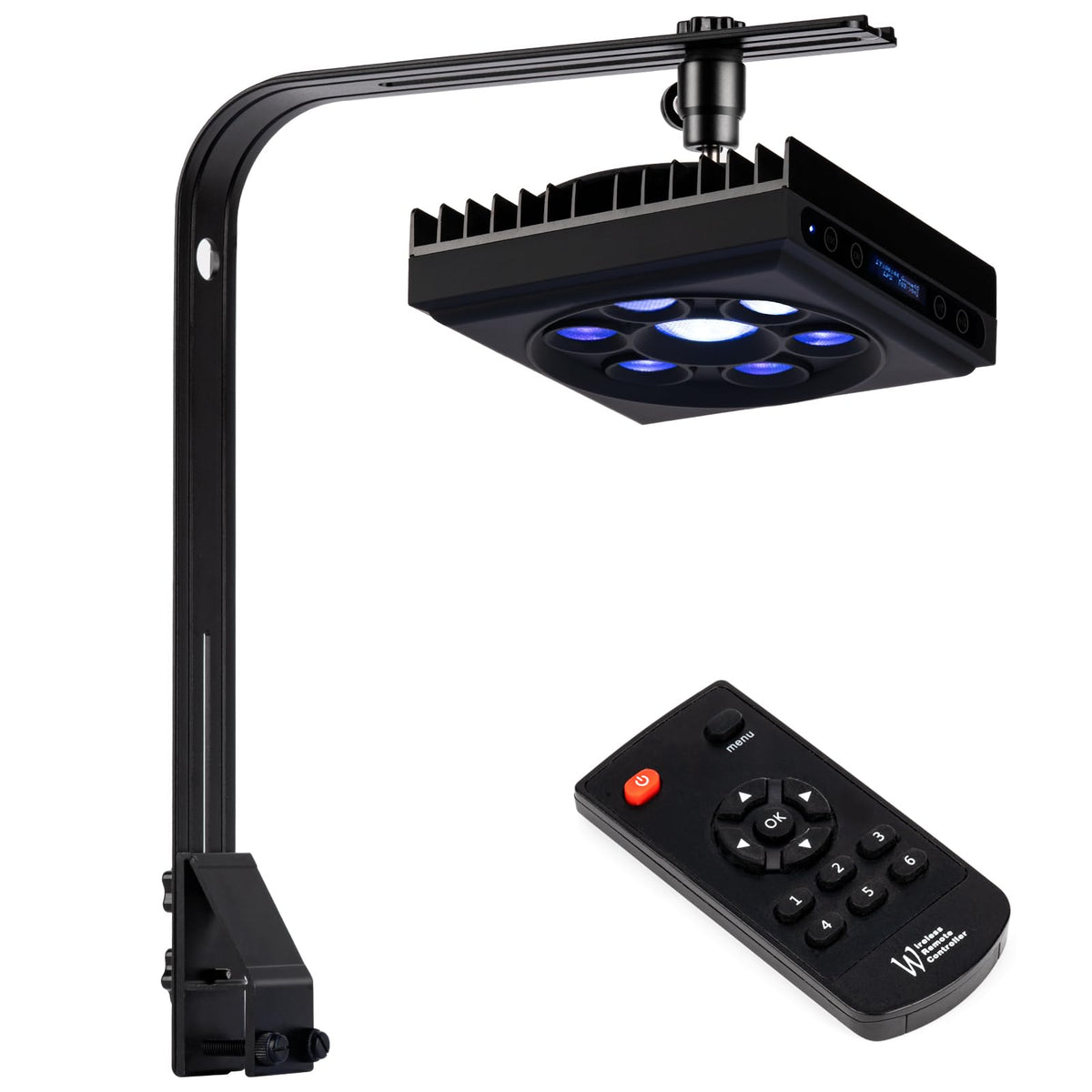 Smatfarm Aquarium Light - 60Watts Reef Light For Coral Sunrise Sunset Moonlight Fish Tank Light With Screen Timer For Marine Aqu