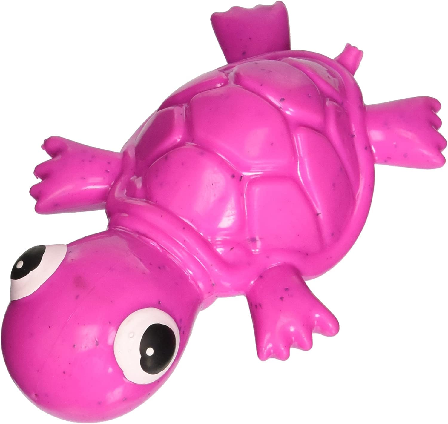 Cycle Dog Small Fuchsia 3-Play Turtle Dog Toy with Ecolast Recycled Material - Tough & Sustainable Chew Toy for Dogs & Puppies/T