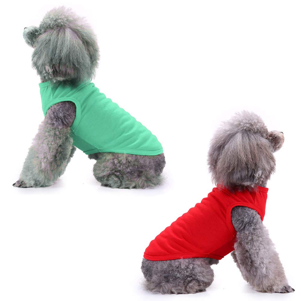Chol&Vivi Dog Shirt Clothes, 4Pcs Shirt For Large Size Dog, Blank Pet Cotton Sleeveless Apparel Soft And Lightweight, Tank Top F
