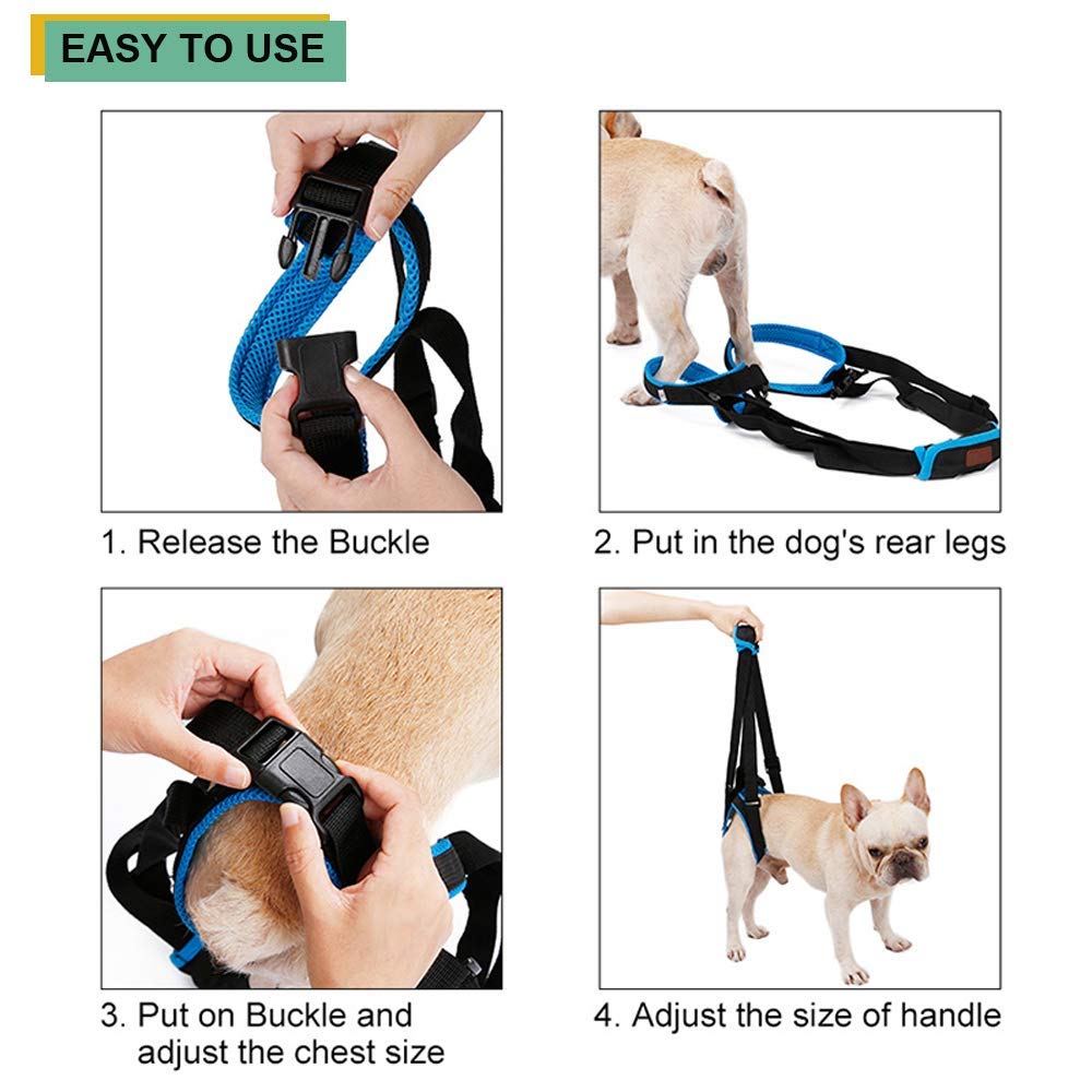 Dog Lift Harness Dog Lift Support Harness, Dog Sling For Large Dogs Hind Leg Support Soft Dog Support Harness For Back Legs, Adjustable Hip Support Harness For Senior, Disabled, Injured Dog