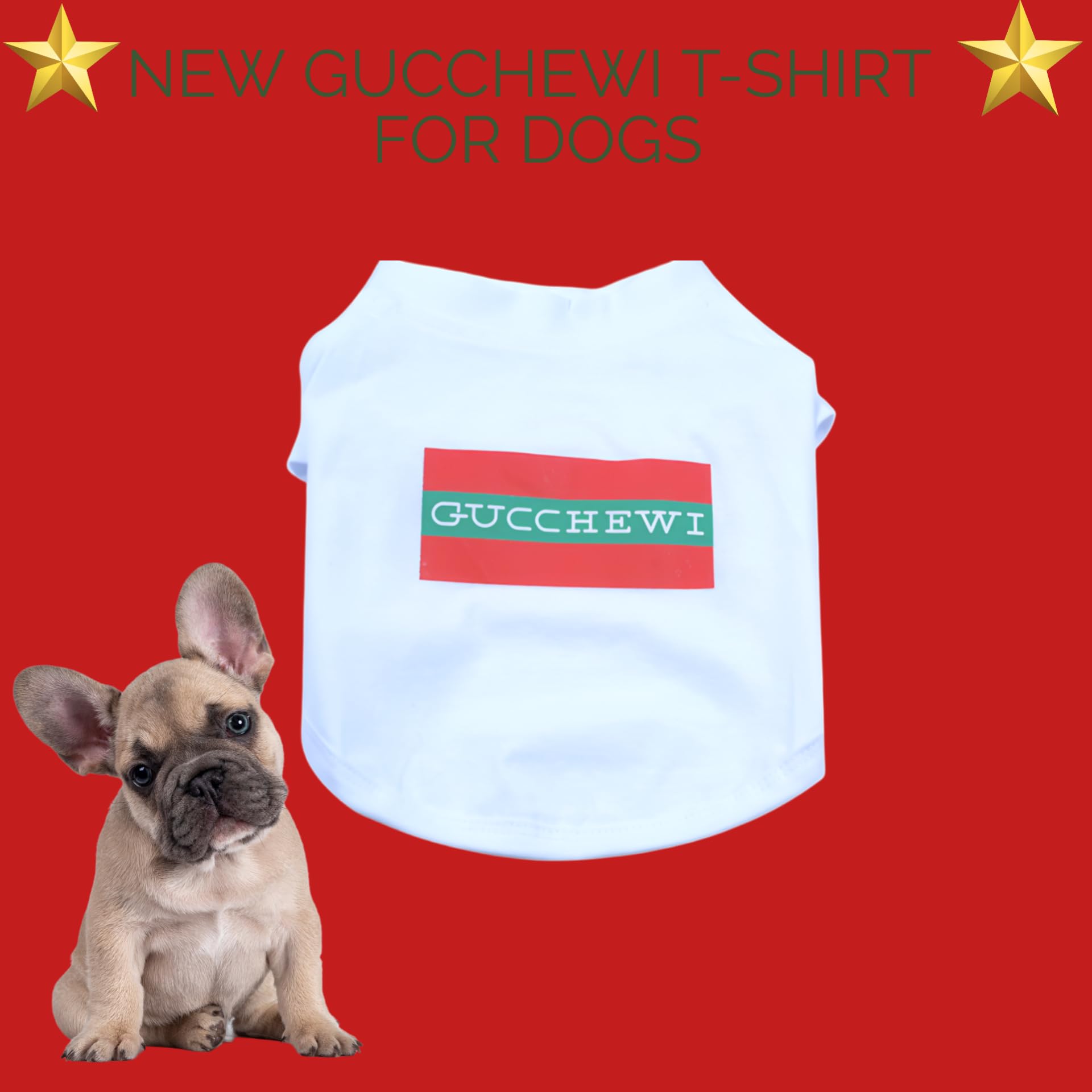 Dog T-Shirt Tee Clothes Vest Lightweight Stretchy Soft Cool Breathable Puppy (Gucchewi, X-Large)