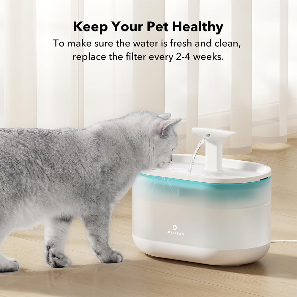 Petlibro 8 Packs Replacement Filters For Capsule Cat Water Fountain Plwf002, 4 Months Set Of Replacement Filters For Ultra Quiet Pet Water Fountain