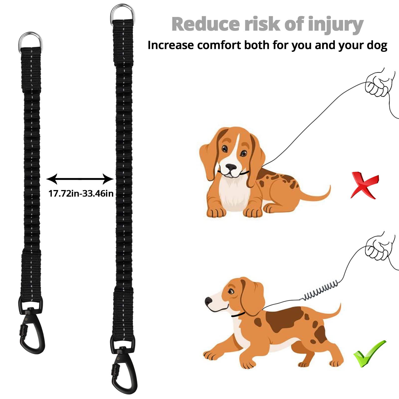 Dog Leash - 3/4/5/6/10/15/20/30/50/100/150Ft Heavy Duty Leash With Swivel Lockable Hook And,Reflective Threads Bungee Dog Leash Comfortable Padded Handle For Walking For Small Medium Large Dog