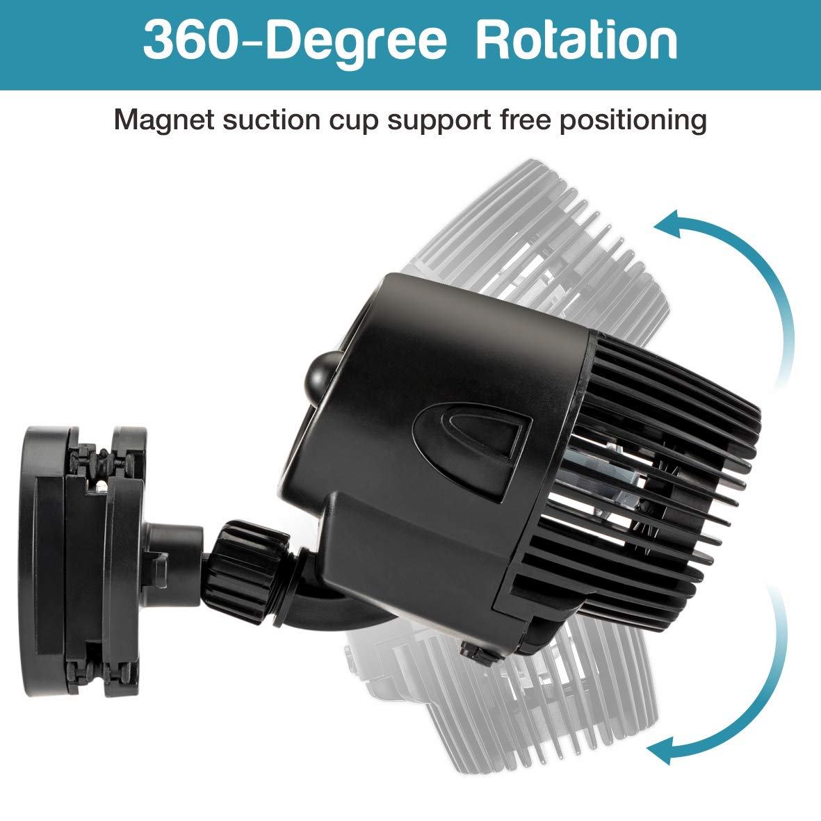 AQQA Wave Maker Pump 2100GPH Submersible Powerhead for Aquariums, 15W, Black, Model AQQA002-PUMP WATER