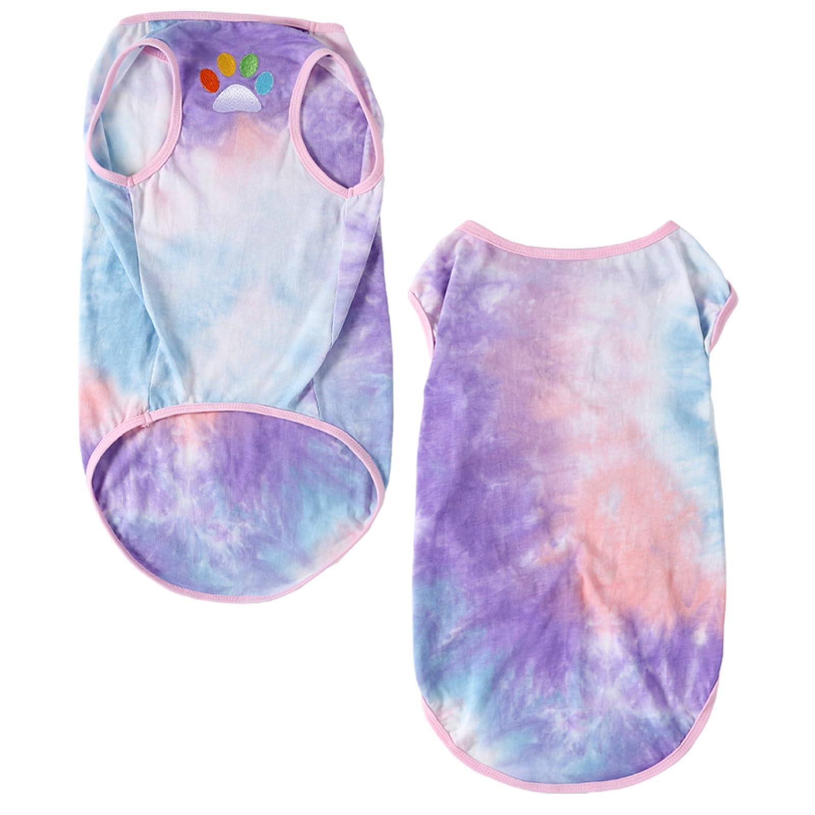 PriPre Dog Shirt Dog Vest Summer Tie Dye Clothes