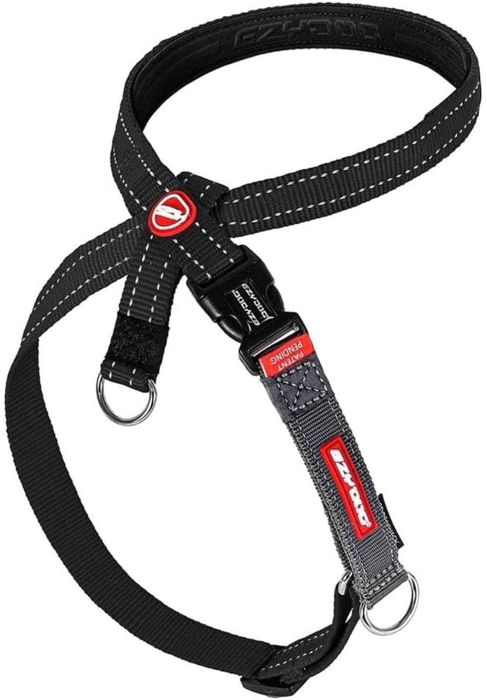 EzyDog Crosscheck No Pull Dog Training Harness - 2-in-1 Escape Proof Reflective Dog Harness for Easy Controlled Walks (M, Black)