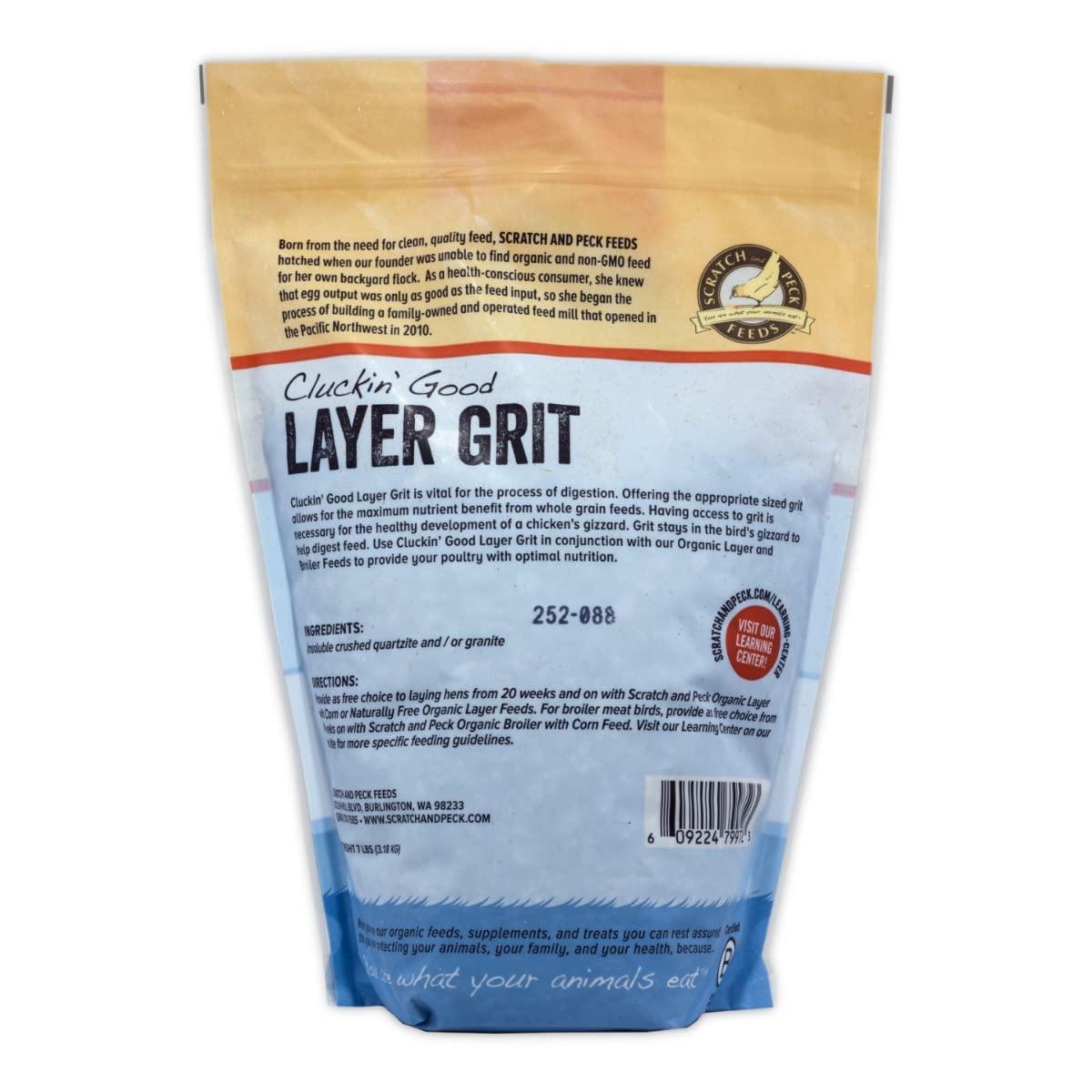 Scratch and Peck Layer Grit Supplement for Chickens and Ducks - 7 lbs Bag - Essential Supplement for Gizzard and Digestive Healt