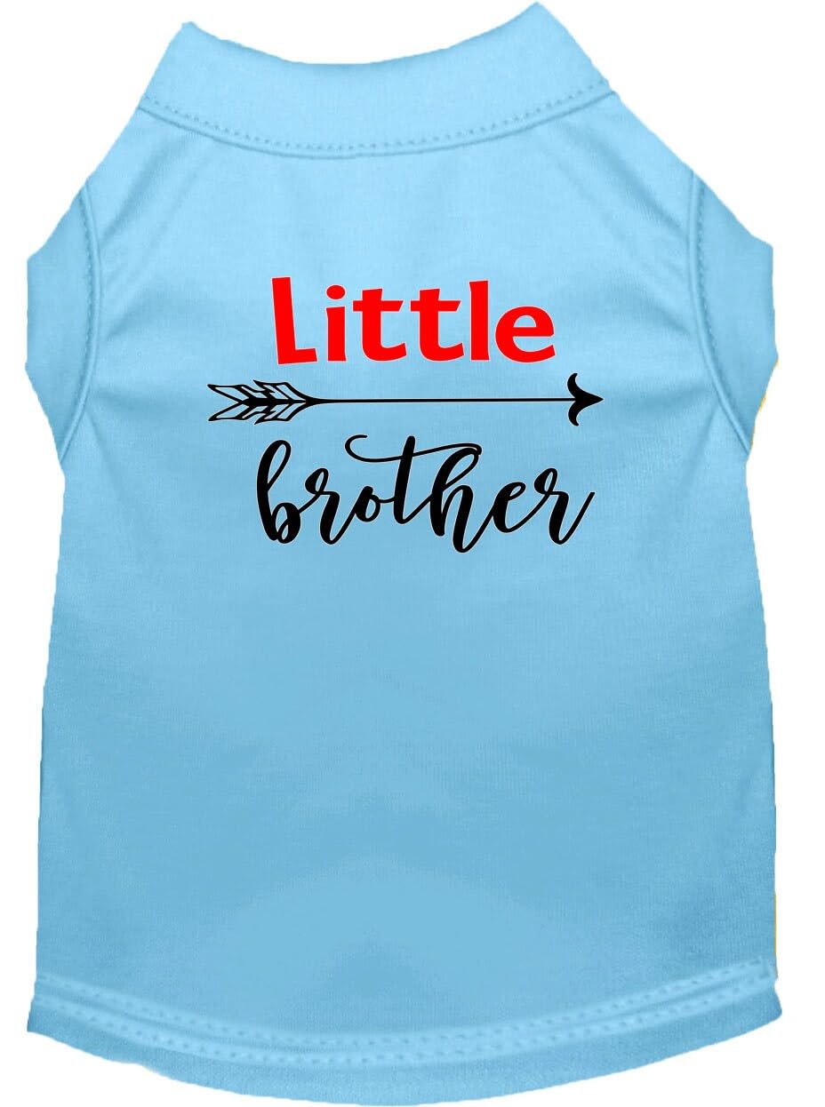 Pet Dog & Cat Shirt Screen Printed, "Little Brother" Baby Blue MD (6-10 lbs.)