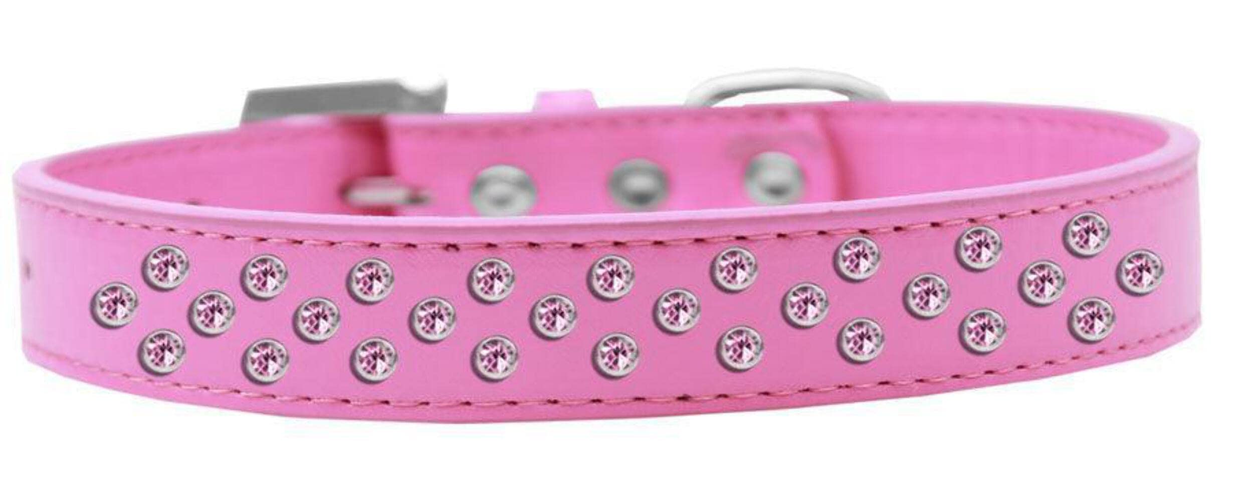 Mirage Pet Products Sprinkles Dog Collar with Light Pink Crystals, Size 18, Bright Pink