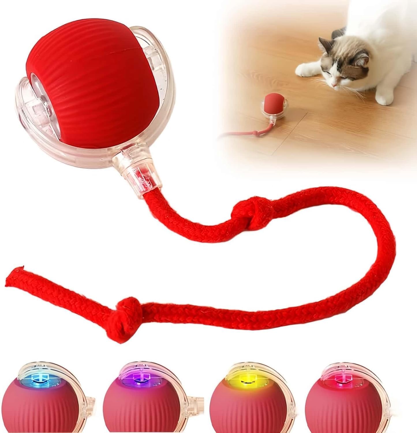 Saziro Chewie Rolling Ball, Interactive Cat Toys Rolling Ball, Dog Toy Indestructible, Interactive Dog Balls Toy with USB Rechar