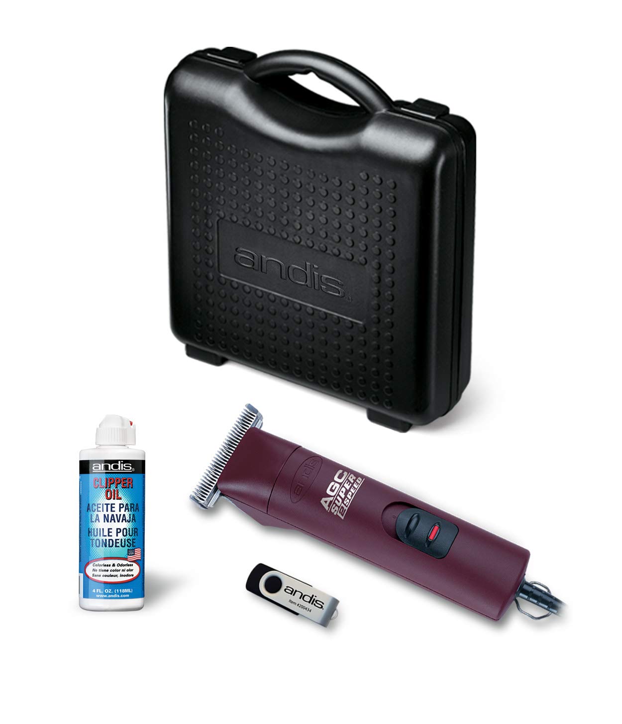 Andis 23330 Professional AGC Super 2-Speed Horse Clipper with Detachable Blade - Cool & Quiet Running Design - Includes Ultra Ed