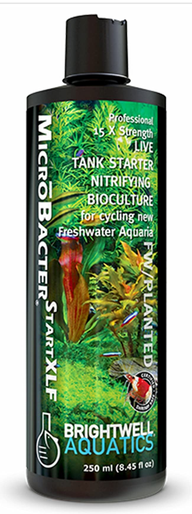 Brightwell Aquatics MicroBacterStart XLF - 15X Concentrated Live Tank Starter for Cycling New Freshwater Aquarium and Establishi