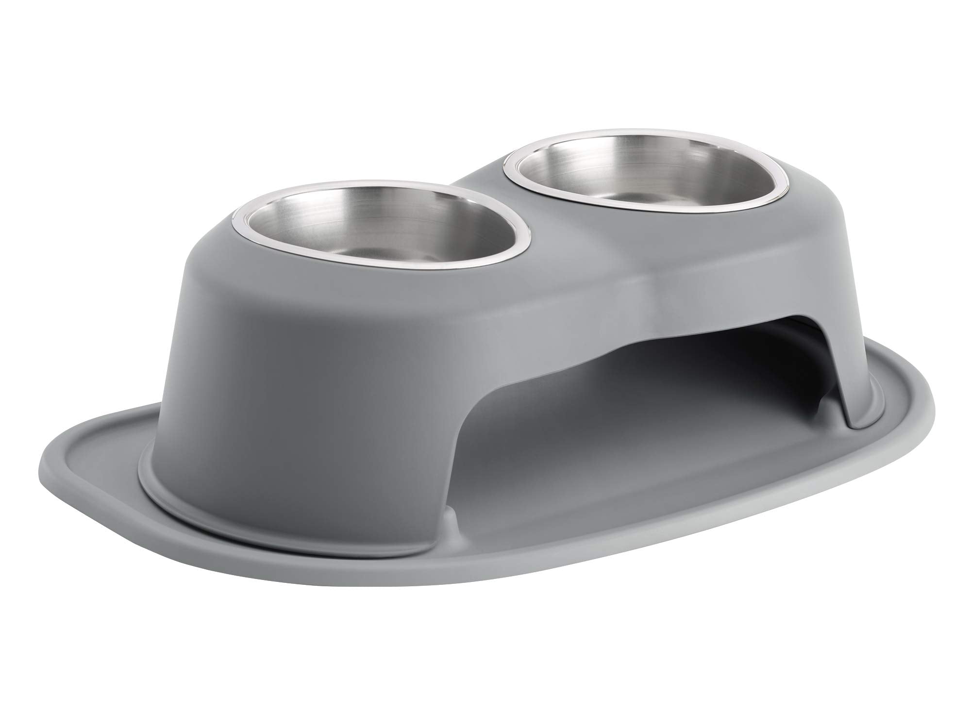 Weathertech Double High Pet Feeding System - Elevated Dog/Cat Bowls - 6 Inch High Dark Grey (Dhc3206Dgdg)