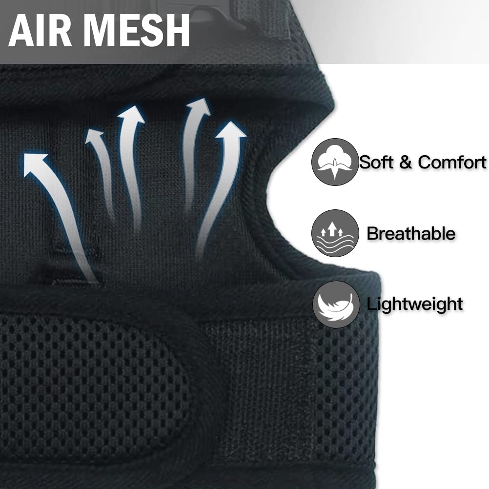 Pupteck Soft Mesh Cat Vest Harness And Leash Set Puppy Padded Pet Harnesses Escape Proof For Cats Small Dogs Rabbits Bunny, Black Xl