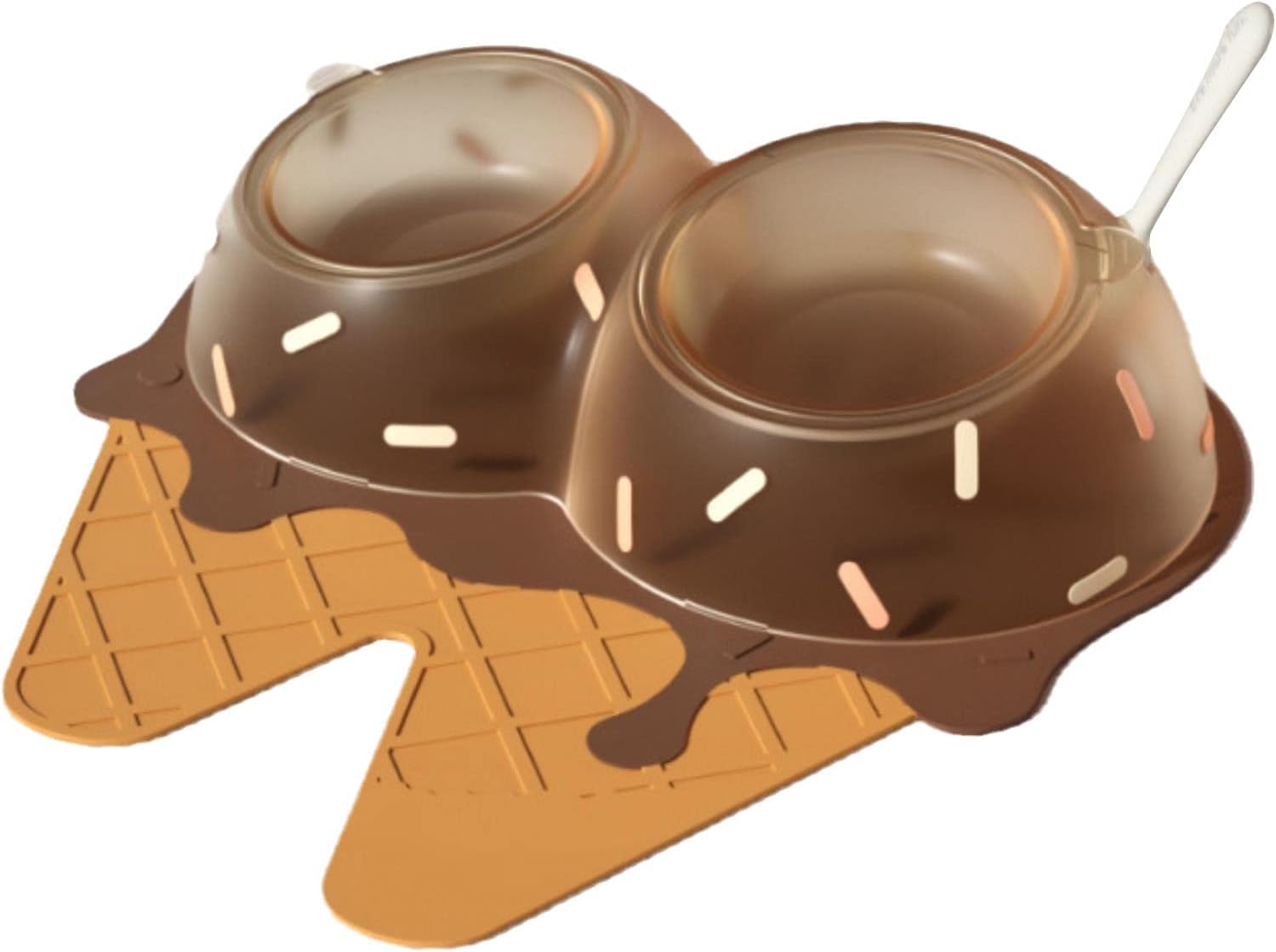 Jukmen Talking Dog Club | Cat Food Bowls | Ice Cream Shape Bowls | With Placement Mat | Unique Bowl | Cute Bowl For Cats, Small 