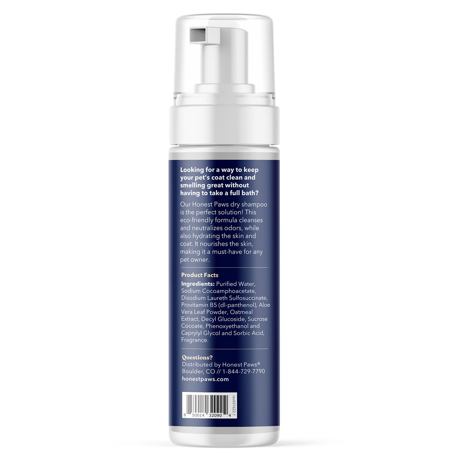 Honest Paws Dog Dry Shampoo - Waterless No Rinse Foaming Formula Reducing Itch Cleanse Hydrate Nourish Dry Skin And Smelly Coat Help Decrease Odor Shedding And Allergies - Oatmeal & Lavender - 6.3 Oz