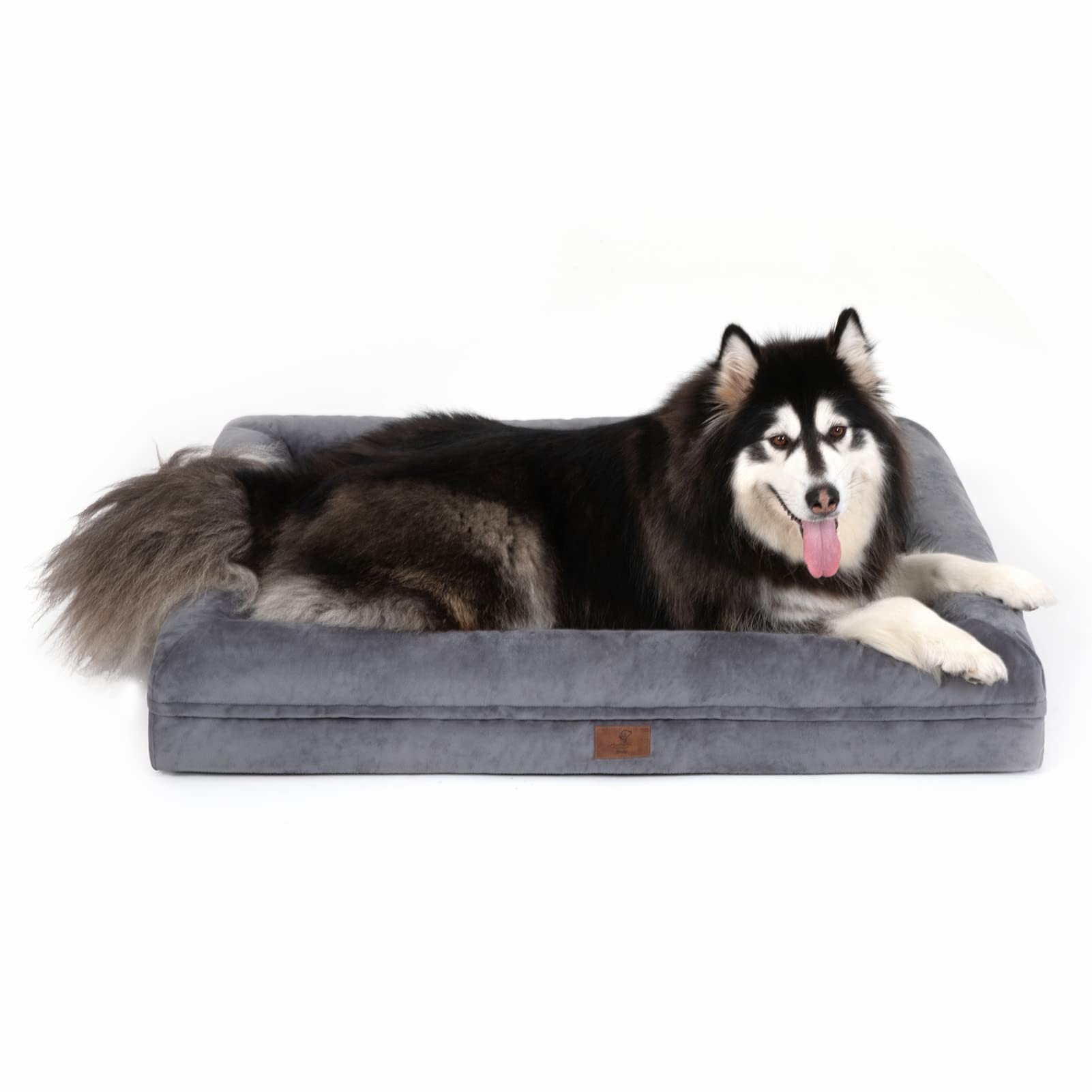 Yiruka Extra Large Dog Bed, Dark Grey Orthopedic Dog Bed, Washable Dog Bed With [Removable Bolster], Waterproof Dog Bed With Nonskid Bottom, Pet Bed, Xl Dog Bed