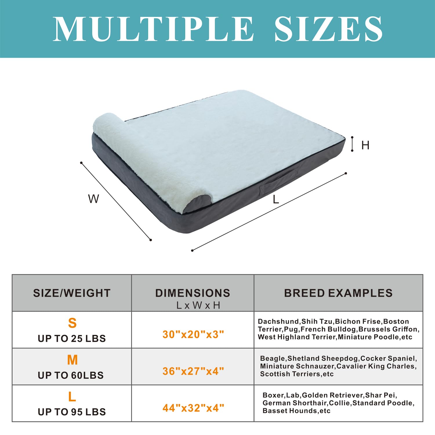 Dog Bed Covers Replacement Washable, Soft Plush Dog Bed Covers With Zipper And Removable Built-In Orthopedic Pillow, 44X32X4 Inc