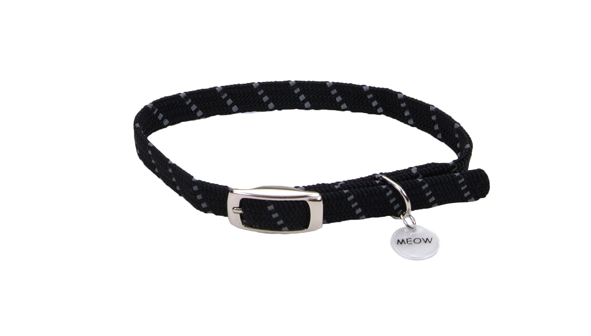 Coastal Pet Elastacat Reflective Safety Stretch Collar Black