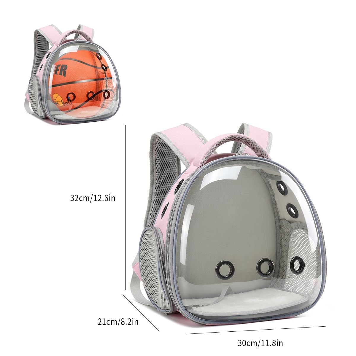 Hcupet Travel Backpack Carrier With Harness And Leash Set,Lizard Backpack Carrier,Space Capsule Clear Bubble Window Astronaut Re