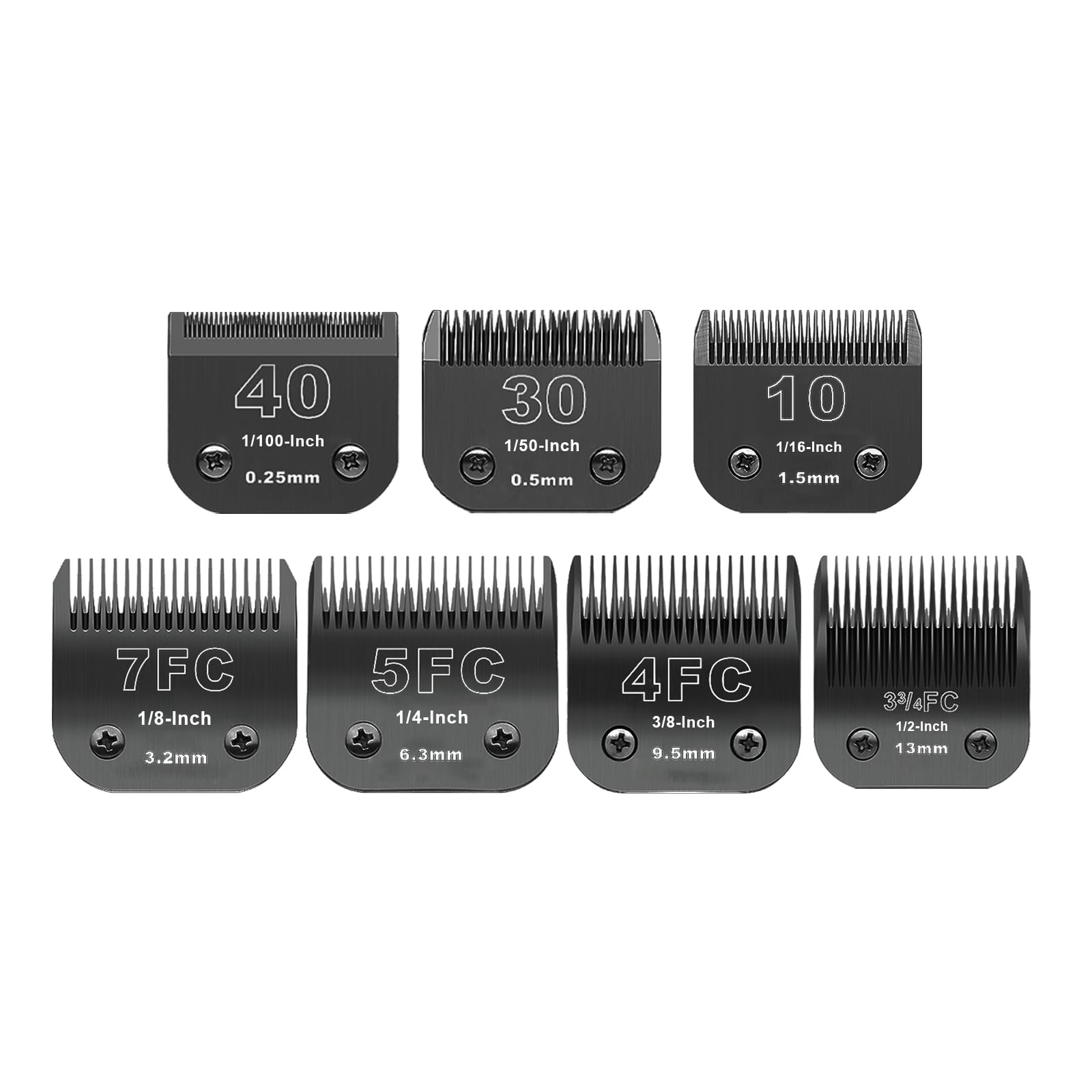 Black Detachable Pet Dog Grooming Clipper Stainless Steel Blades Set,Compatible With Andis,Oster A5,Wahl Km10 Series Clippers,Cu