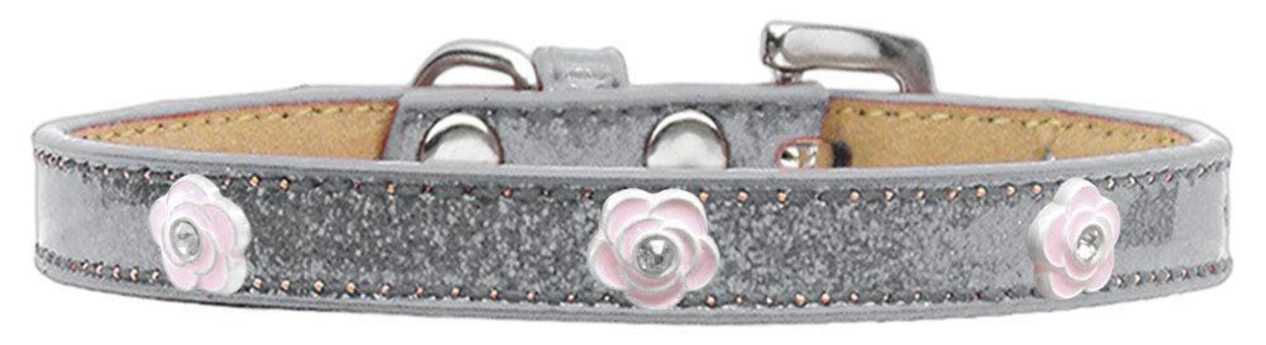 Dog, Puppy & Pet Widget Ice Cream Collar, Light Pink Rose Silver 18
