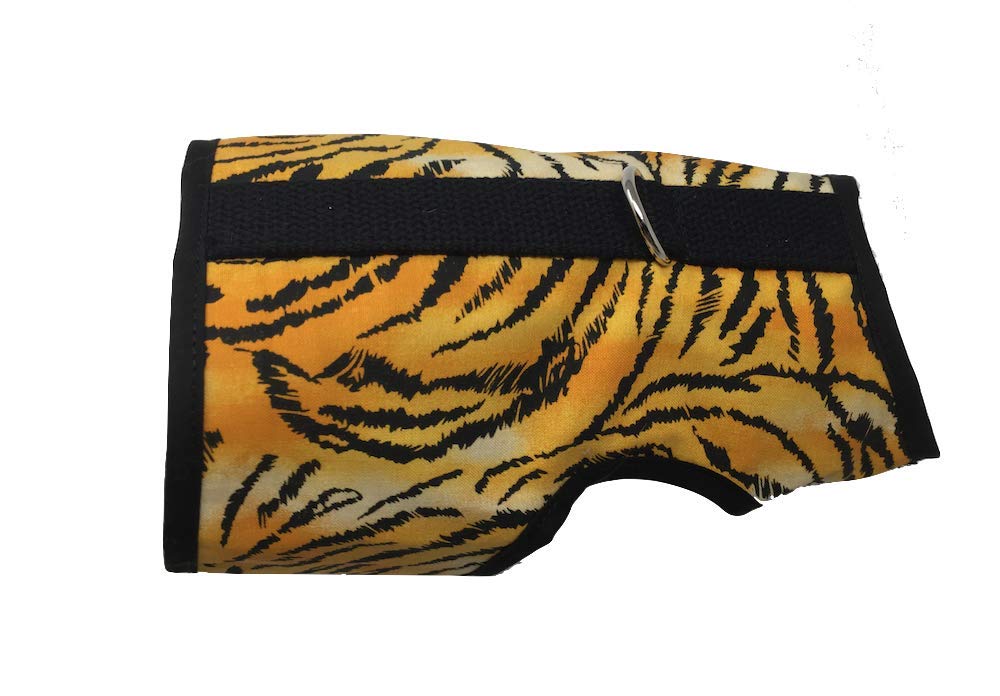 Kitty Holster Cat Harness - Cat Walking Harness, Secure & Comfortable, Ultra-Strong Hook-And-Loop, Soft Breathable Cotton, Made In Usa - Tiger Stripe, S/M