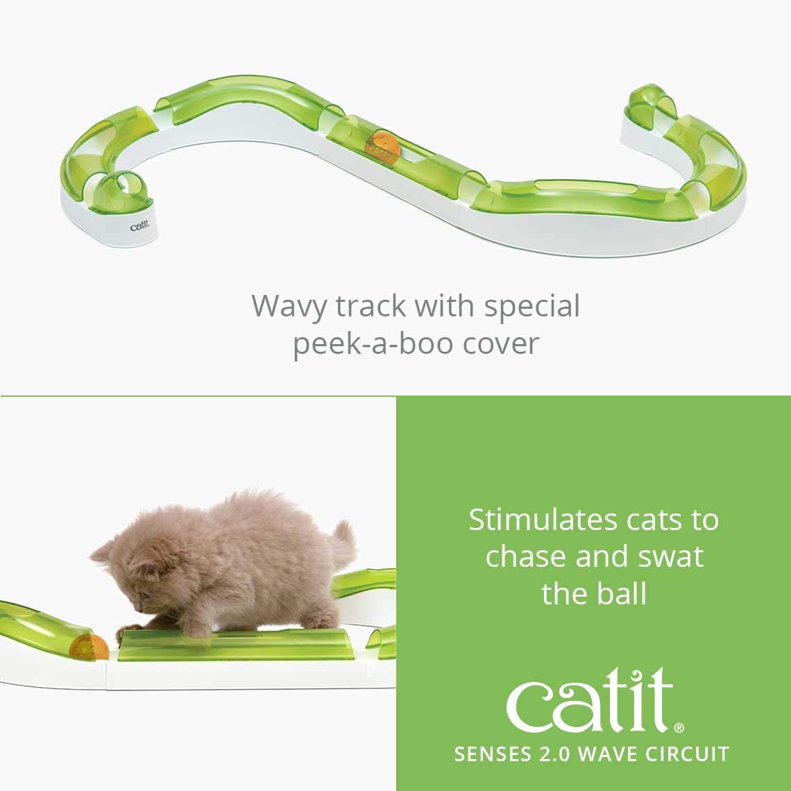 Catit Senses 2.0, Wave Circuit, Interactive Cat Toy, All Breed Sizes