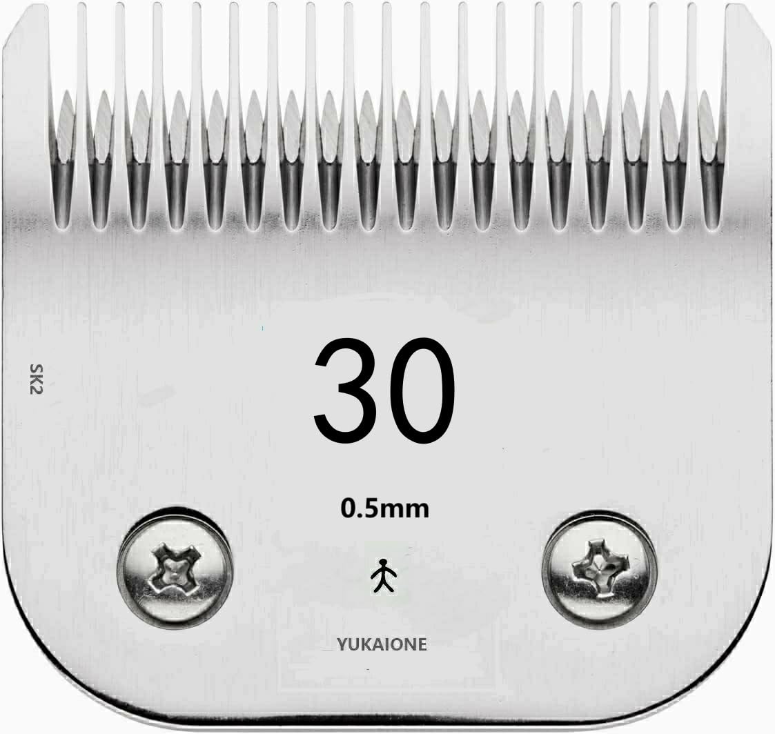 Yukaione #30 Dog Cat Clipper Blade - Ultra-Fine Sk2 Steel, Compatible With Andis, Oster, Wahl - 0.5Mm Cut For Paw Pads