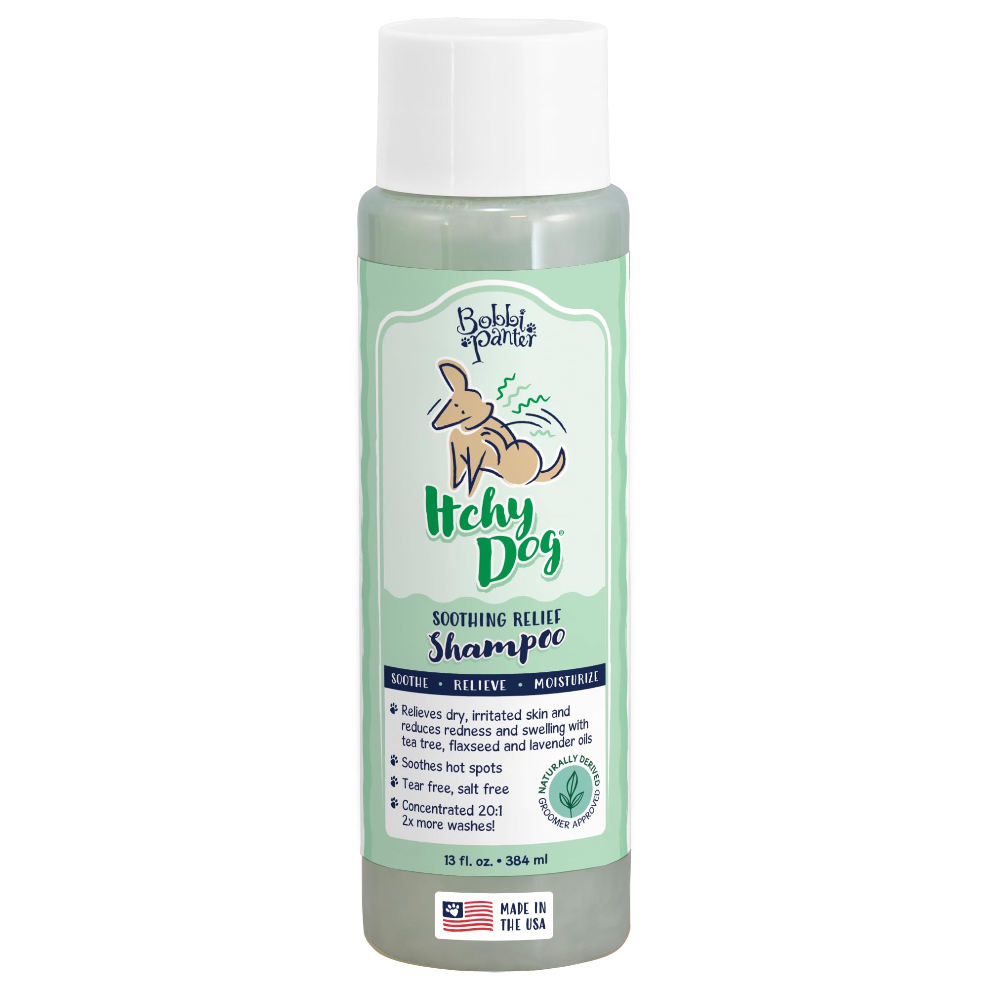 Bobbi Panter Itchy Dog Shampoo For Soothing Skin Relief, Naturally Derived Ingredients, Tear-Free, Salt-Free, Paraben-Free, Ph-B