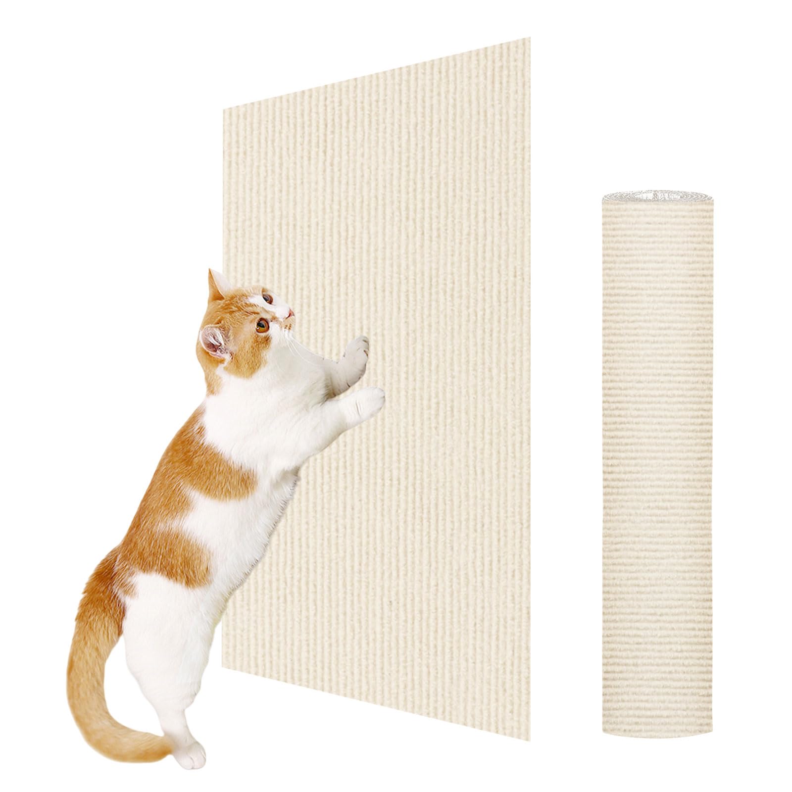 Enonci 23.6X15.8 Cat Wall Scratcher Mat With Nano Tape,Anti Cats Scratch Furniture Couch Carpet Corner Protector For Indoor,Trim