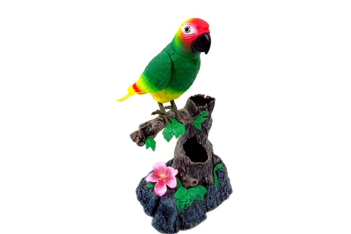 Powertrc Talking Parrot Toy, Talking Bird Toy Electronic Animal Pets Home Office Decoration Sound Activated Kids Birthday Gift
