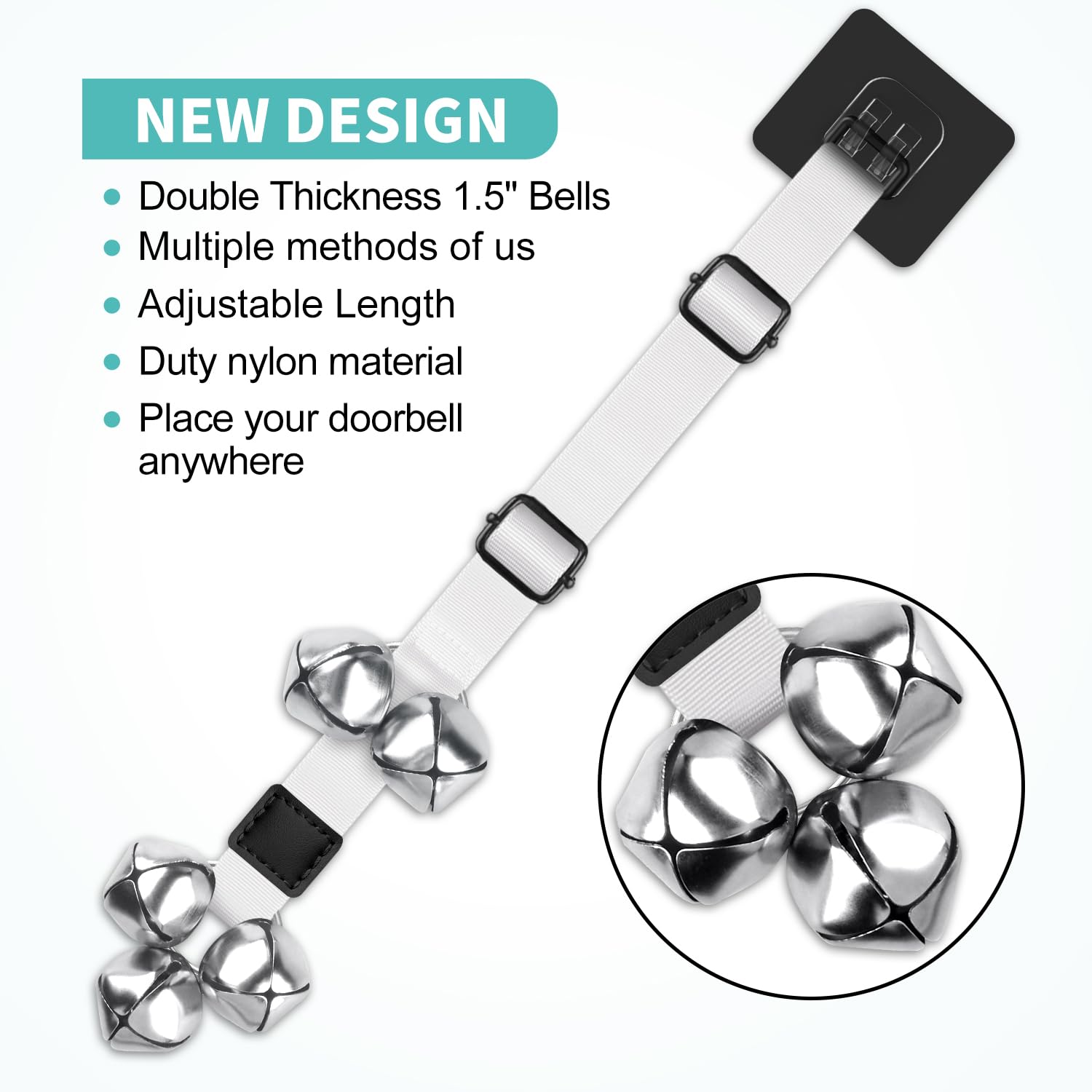 Bluetree Dog Bells To Go Outside Premium Quality Buckle Adjustable Dog Bell Dog Attached To Doorknob Or Anywhere Near The Door,