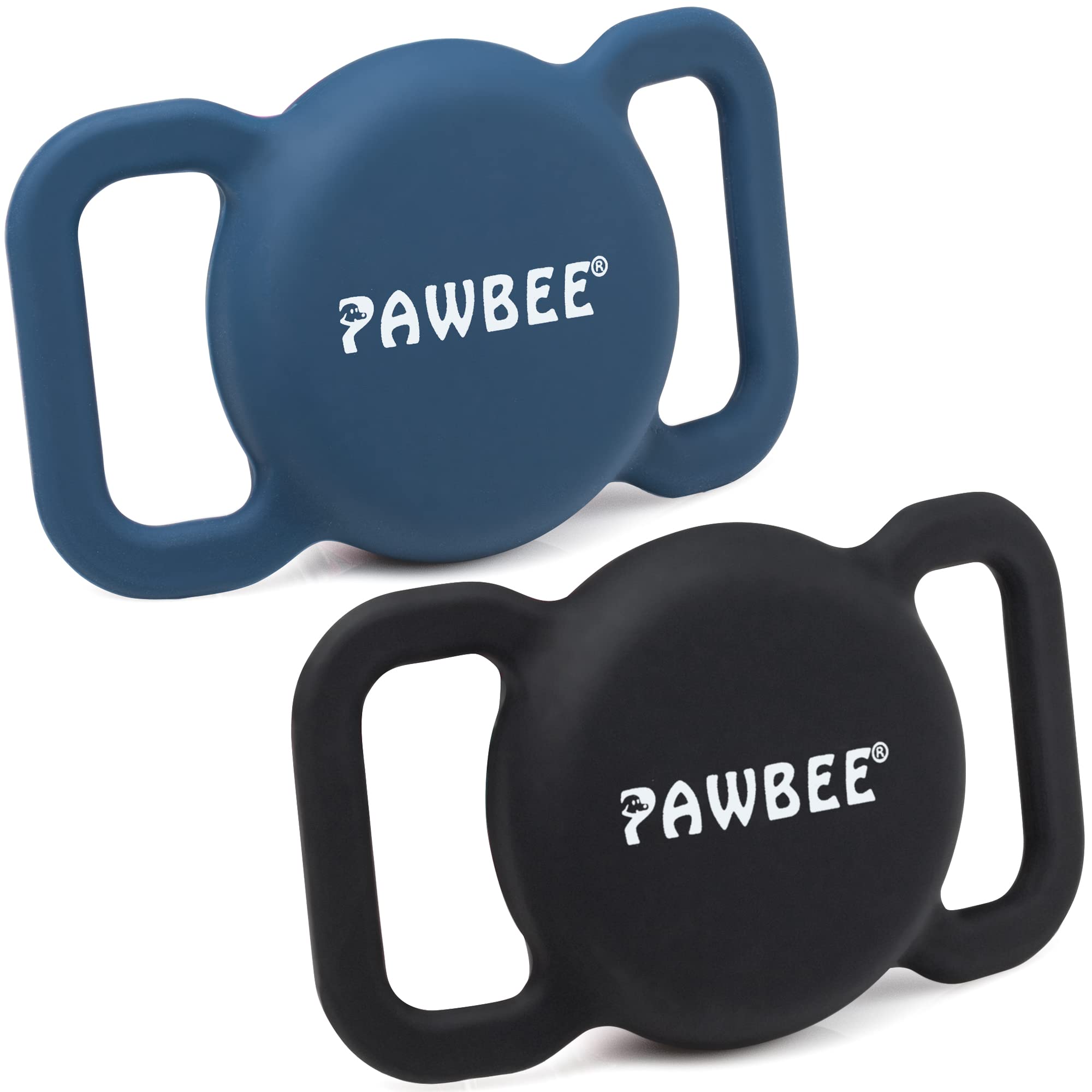 Pawbee Airtag Dog Collar Holder - 2 Pack Square Apple Air Tag Dog Collar Holder - Soft Silicone Dog Airtag Holder, Air Tag Pet C
