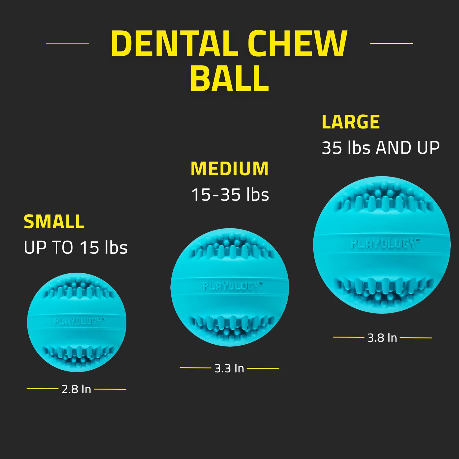 Playology Silver - Dental Chew Ball Dog Toy, Large - Designed For Senior Dogs (35Lbs And Up) - Engaging All-Natural Peanut Butter Scent - Non-Toxic Materials And Moderate Chewing For Older Teeth