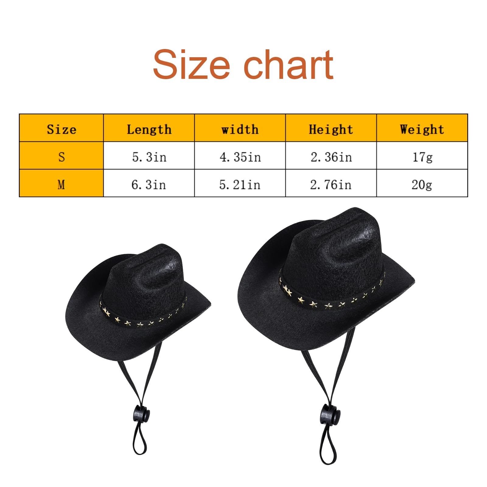 Choyaxo Pet Cowboy Costume Cosplay Cap Halloween Costumes For Dogs Cat Pet Party Decoration Mini Cowboy Hat (Black, Small)