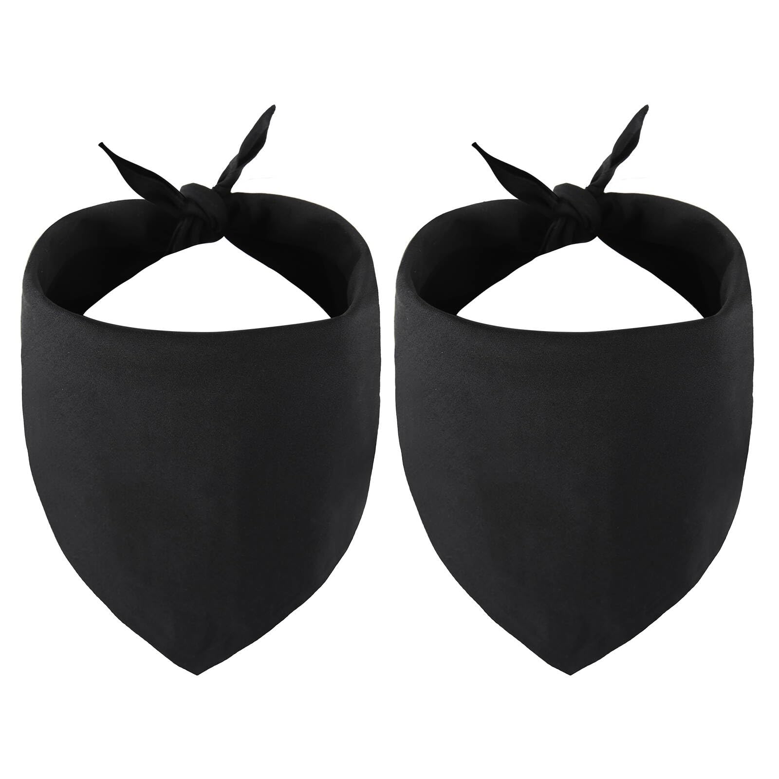 Gofshy Blank Dog Bandanas Small -2Pcs, Diy Solid Black Triangle Scarf Premium Cotton Handkerchief Or Bib, Personalized Design Bi