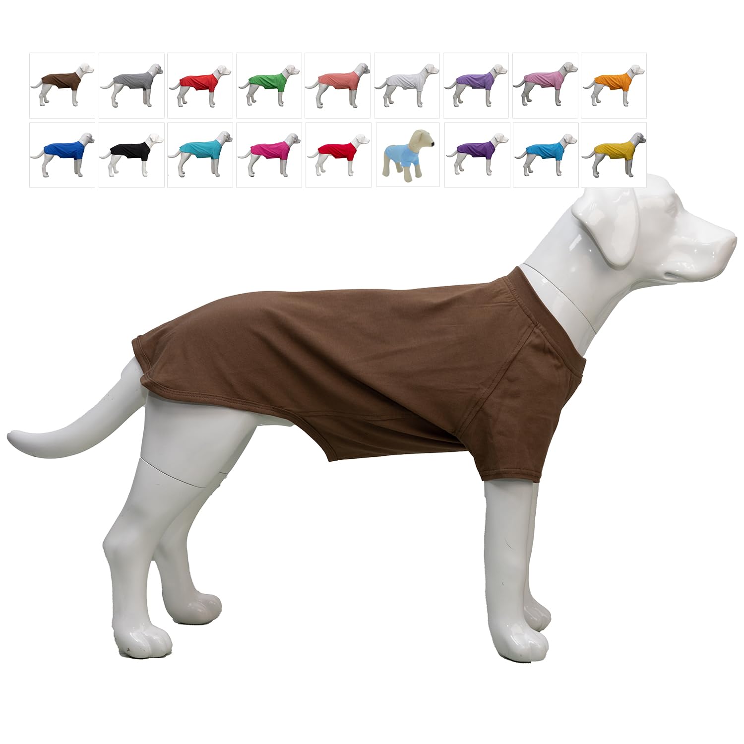 Lovelonglong Pet Clothing Dog Costumes Basic Blank T-Shirt Tee Shirts For Medium Large Dogs Coffee Xxxl