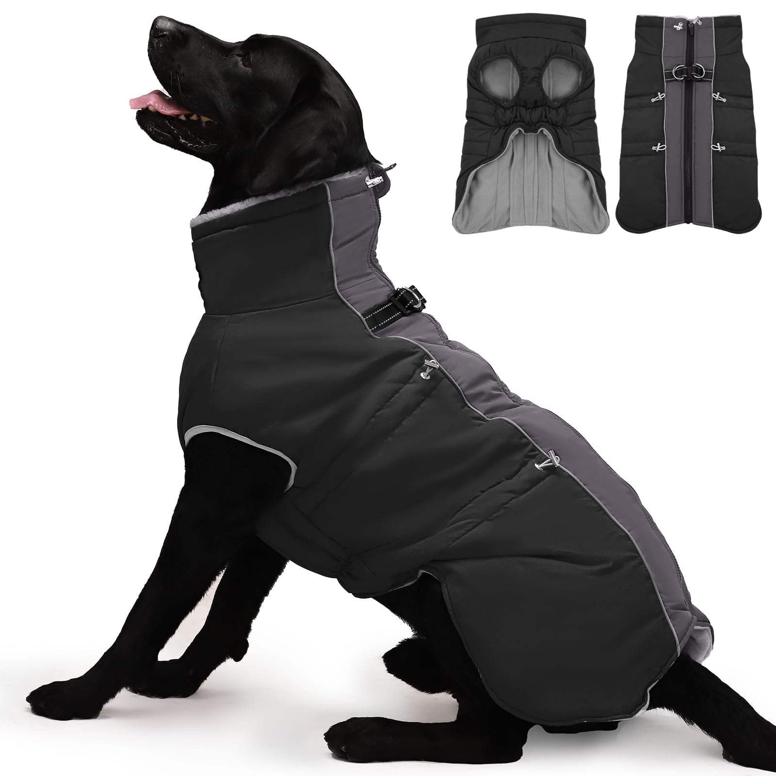 IKIPUKO Dog Coat Dog Winter Jacke- XX Large, Warm Zip Up Snowsuit Dog Harness Vest Reflective Water-Resistant Dog Coat Dog Snow 
