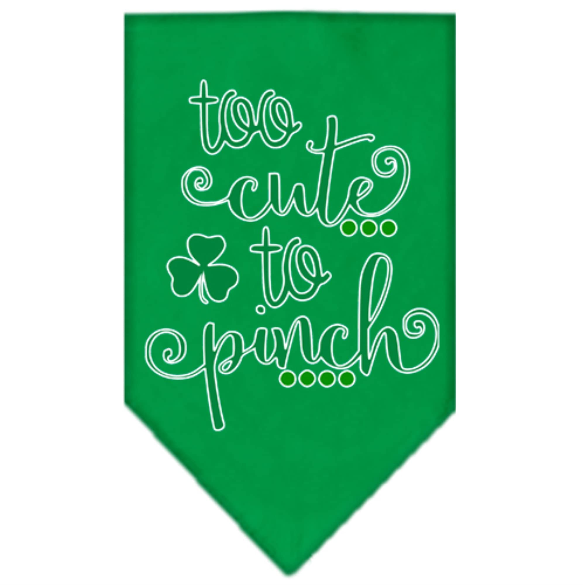 Mirage Pet Products Too Cute to Pinch Screen Print Bandana Emerald Green Large