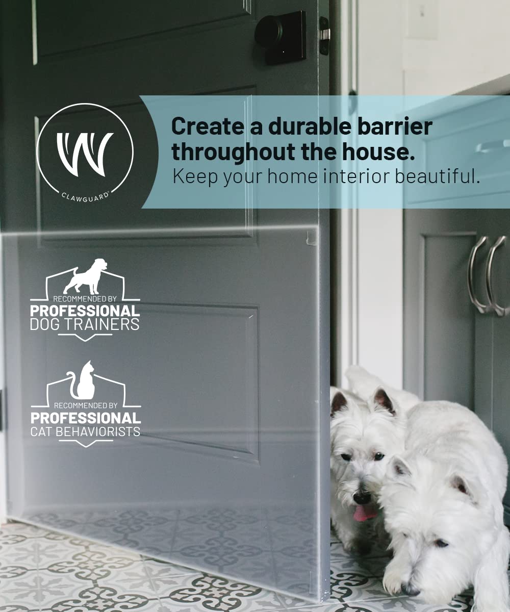 CLAWGUARD Scratch-Shield - Transparent Pet Protection for Drywall, Doors, and Screens - All Breed Sizes - Keep Pets Safe and Homes Clean