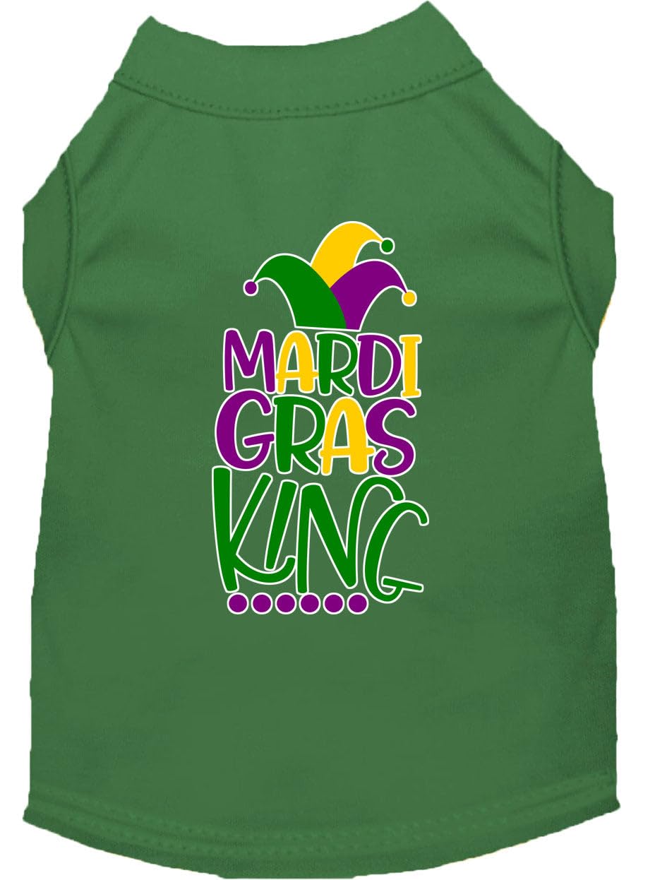 Pet Dog & Cat Shirt Screen Printed, "Mardi Gras King" Emerald Green 2XL (20-25 lbs.)