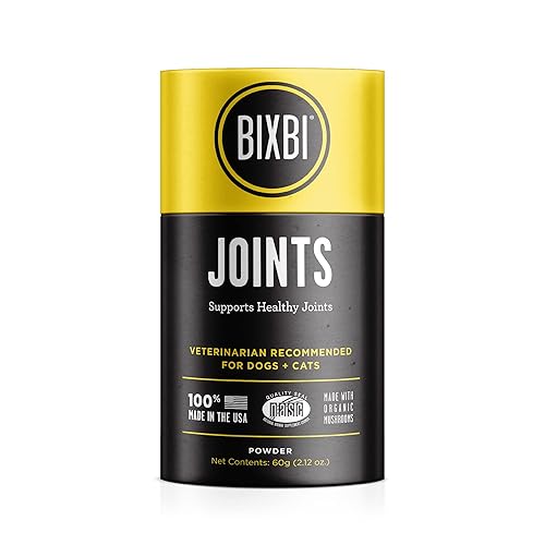 BIXBI Dog & Cat Joint Support, 2.12 oz (60 g) - All Natural Organic Pet Superfood - Daily Mushroom Powder Supplement - USA Grown