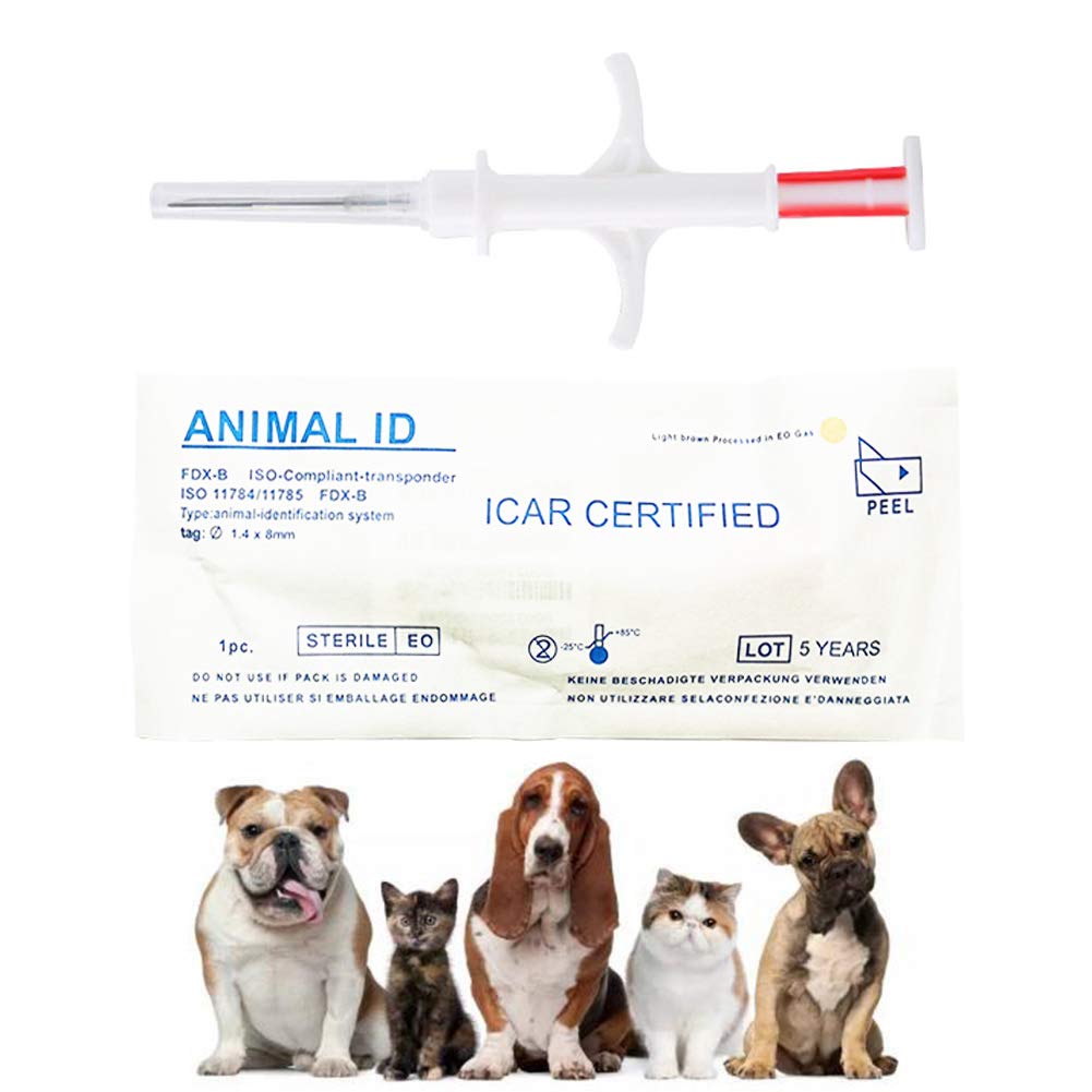 Smoostart 20 Pack Universal Standard Pet Microchip, Iso11784/Iso11784/Fdx-B Pet Id Tags, 15 Bit Microchip Dog For Animal/Pet/Dog