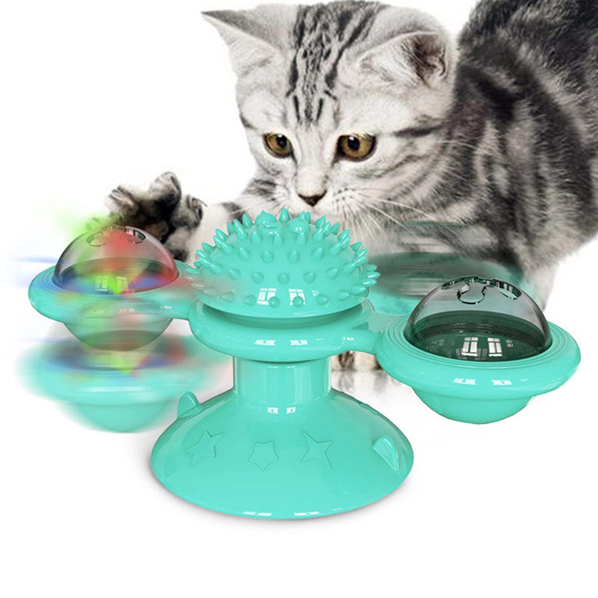 Pet Life  'Windmill' Rotating Suction Cup Spinning Cat Toy