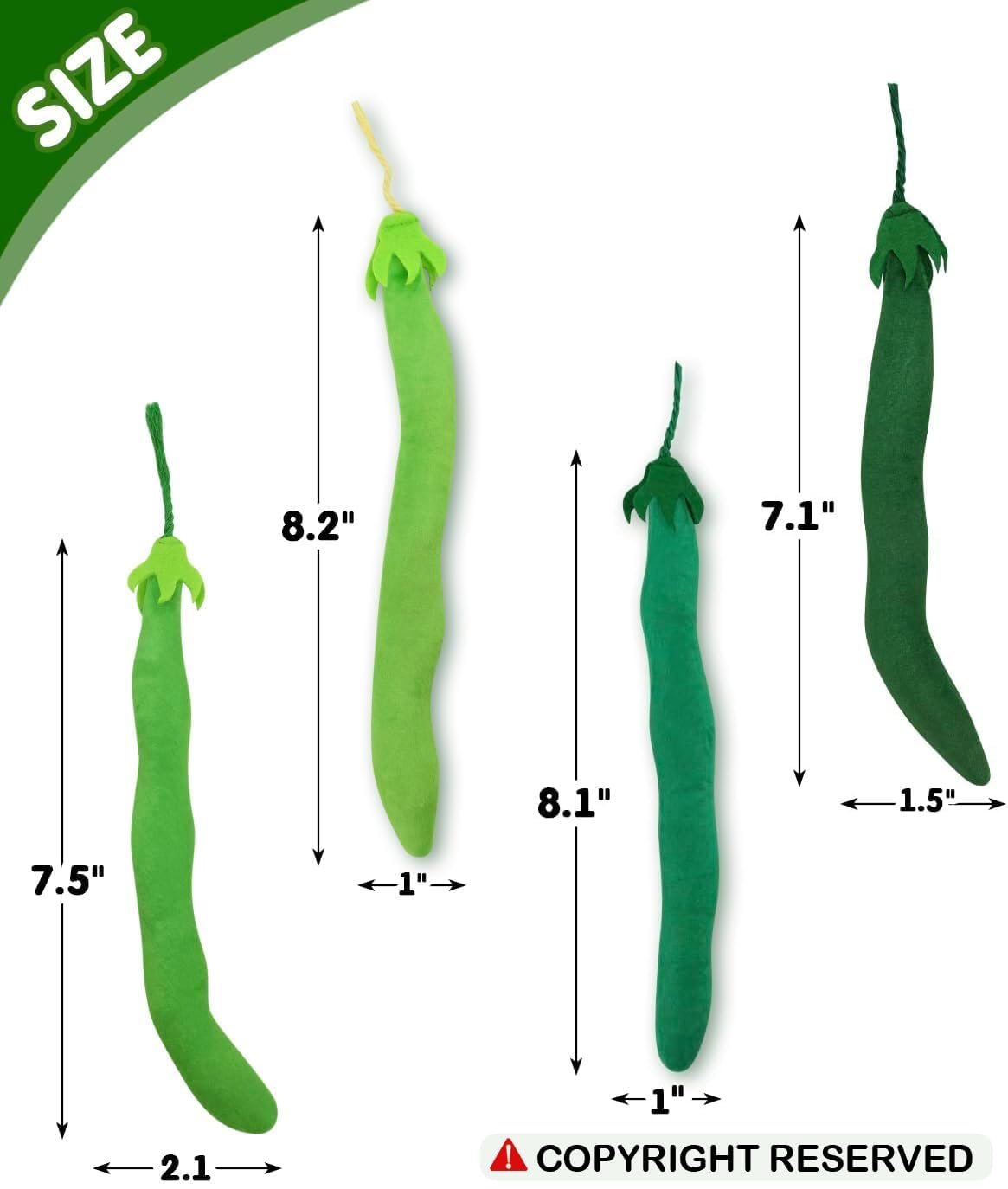 CiyvoLyeen Catnip Toy, Green Bean Cat Toys Kitten Supplies Interactive Kicker Vegetables Vegan Dental Health Teething Chew Gift